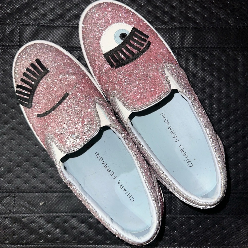 Chiara Ferragani light pink sequence tennis shows. Size 38 women’s 7 - 8